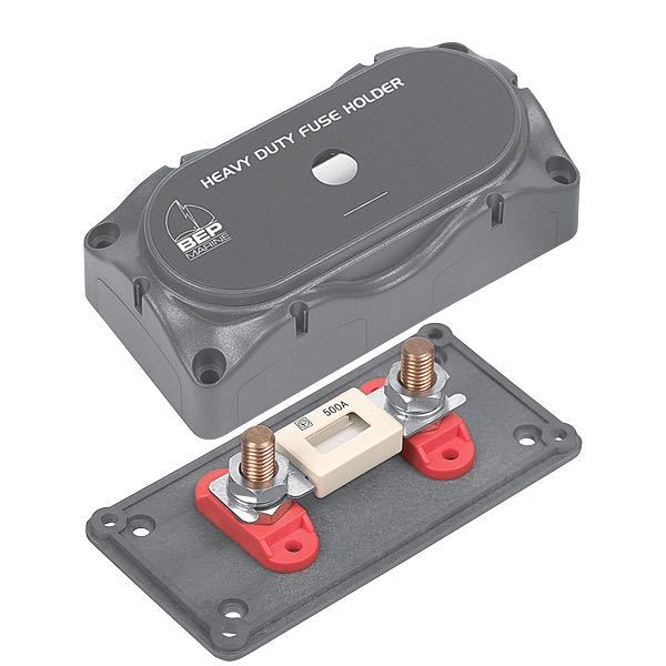 BEP sikringsholder 1 polet Max 32 V set fra siden, med monteringshuller.