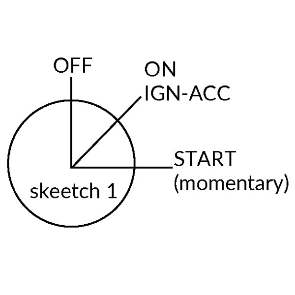 Tændingslås fra SeaTec med tre positioner, set fra siden