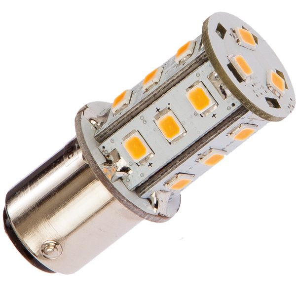 Nautecled LED pære BAY15D set fra siden, klar til montering