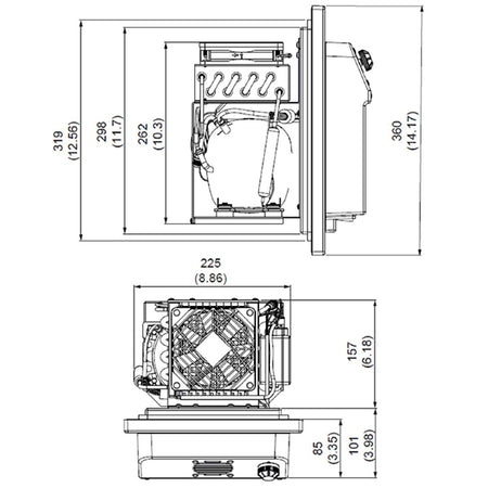 Isotherm VE200 monteret under bådens bordplade