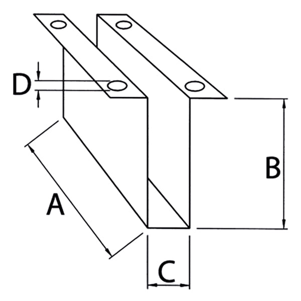Ronstan skiveboks vist fra siden, egnet til 8 mm tov og 4 mm wire.