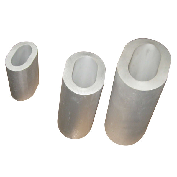 SeaTec wirelås i aluminium på hvid baggrund, 4mm tykkelse, pakket i 10 stk.