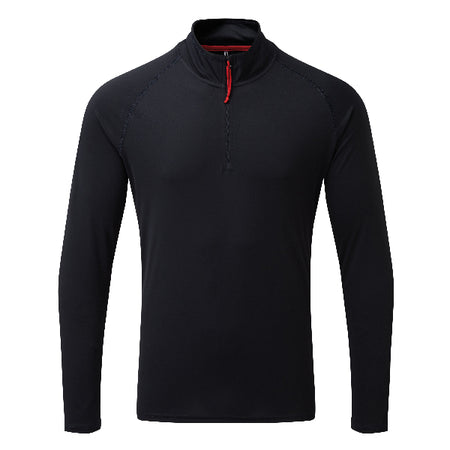Gill UV langærmet T-shirt i navy, set forfra med lynlås