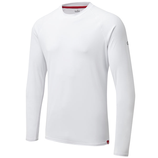 Gill UV011 Men's UV Tec T-Shirt i lang hvid, set forfra.