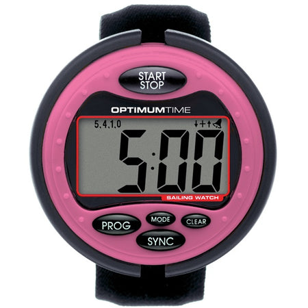 Optimumtime os319 sejlerur i pink, set fra siden med tydeligt display