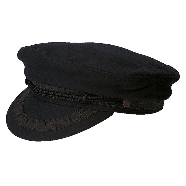 SeaTec marineblå captain cap i størrelse 58 set fra siden.