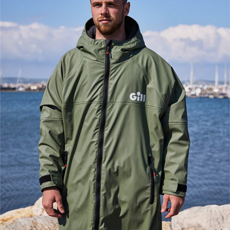 Gill, 5024 Aqua Parka jakke, set bagfra med hætte