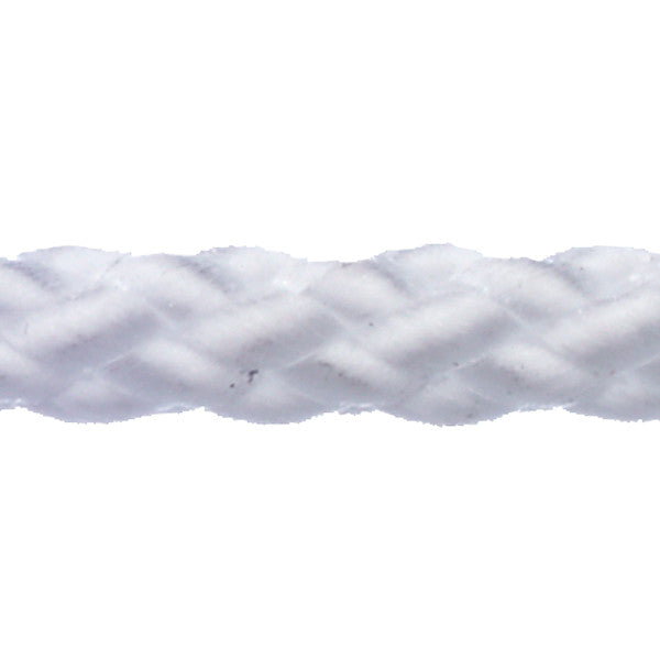 Robline Polyester 8 Allroundline 6mm i hvid farve, præsenteret på en hvid baggrund.