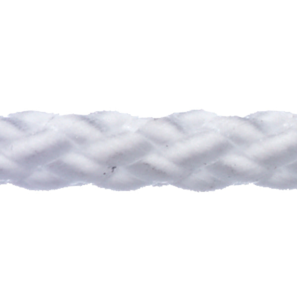 Robline Polyester 8 line i hvid farve, 6mm tykkelse, set isoleret.