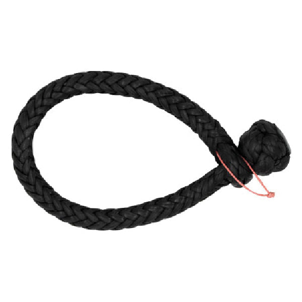 Robline Soft tovsjækel i sort farve, 6mm bredde, set fra siden.