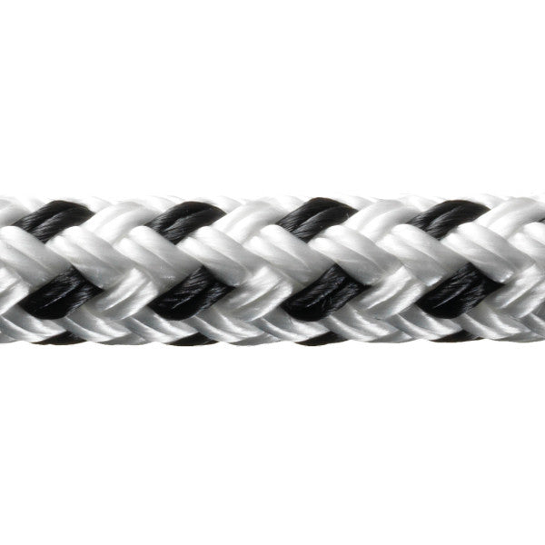 Robline, Rio landvast 10mm Wit/Zwart 1 mtr