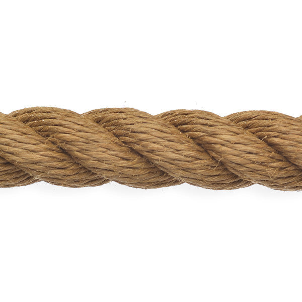 Robline Trad-Tex reb i brun farve på hvid baggrund, 18mm tykkelse.
