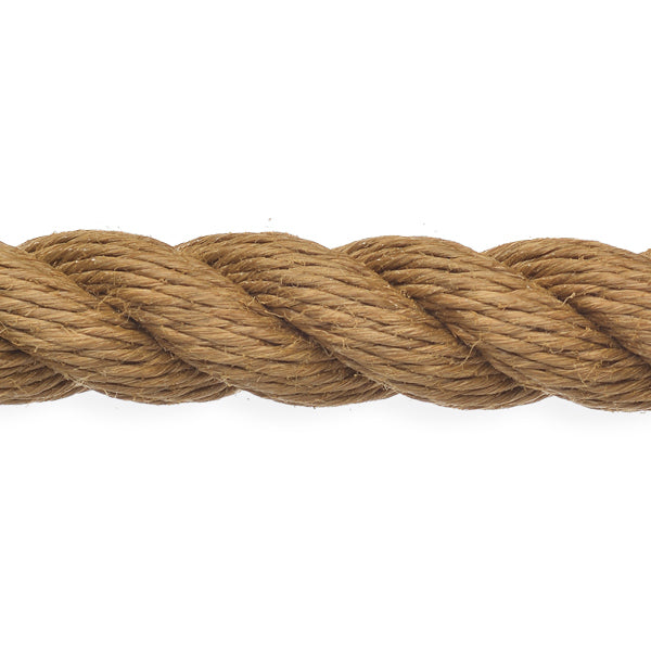 Robline Trad-Tex 8mm brun line rullet op i en spole på hvid baggrund