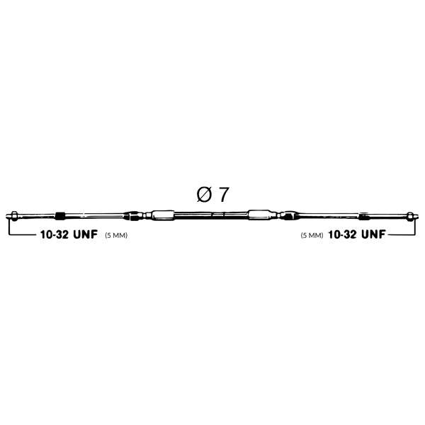 Ultraflex kontrolkabel C2 monteret på båd, klar til brug