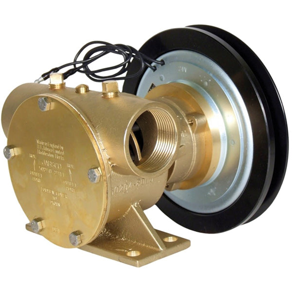 Jabsco impellerpumpe med magnetkobling set fra siden, 24V model.
