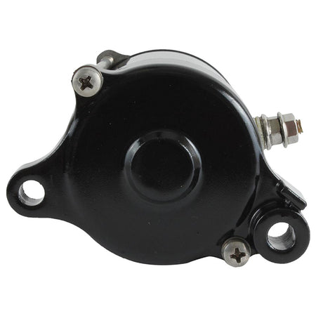 Quicksilver 12-volt starter set fra siden med monteringsdetaljer