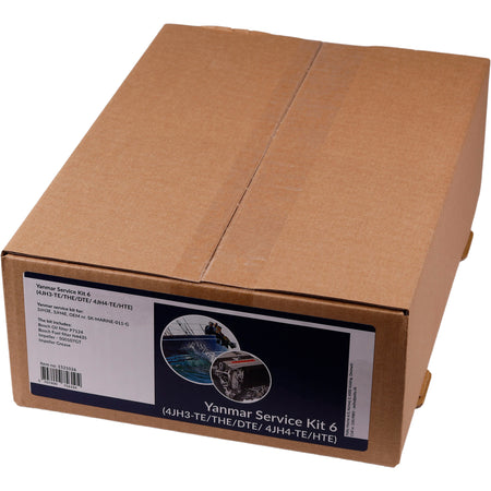Alle komponenter i SeaTec servicekit udstillet på bordet til vedligeholdelse