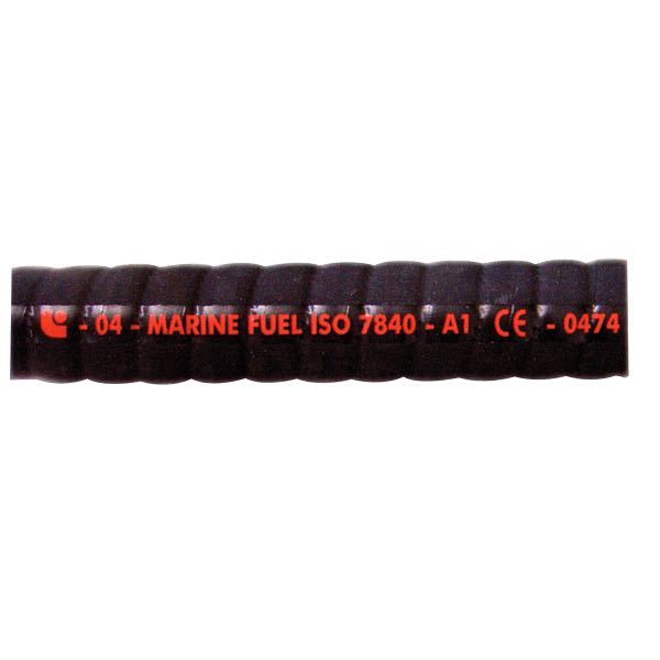 SeaTec påfyldningsslange sort 38mm 2m set fra siden