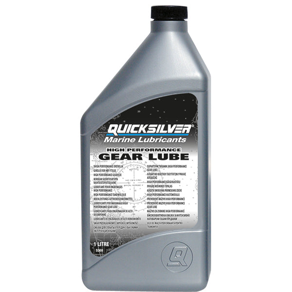 Quicksilver HP gear lube 1L SAE90 genopfyldningsflaske set forfra
