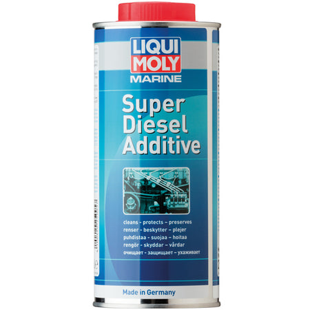 Liqui Moly Marine Super CTL Diesel Additive i 1 liters flaske med et blåt design