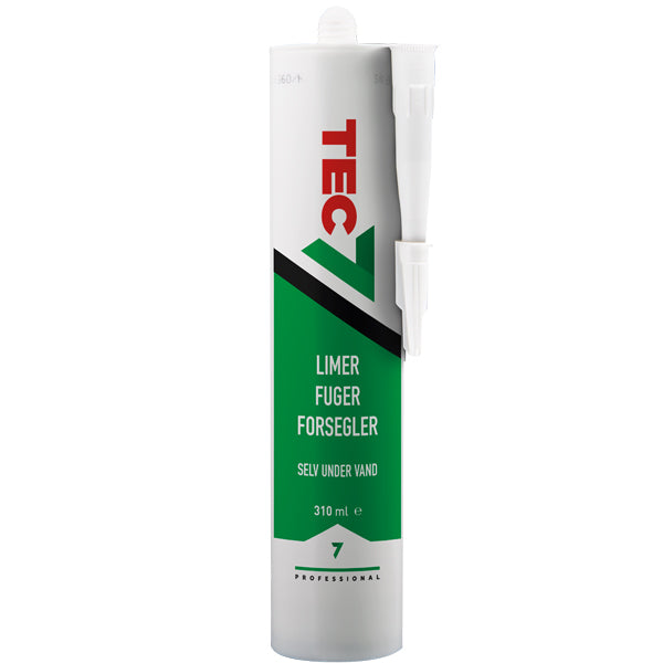 Tec7 limer fuger forsegler i hvid farve, pakket i 310ml tube