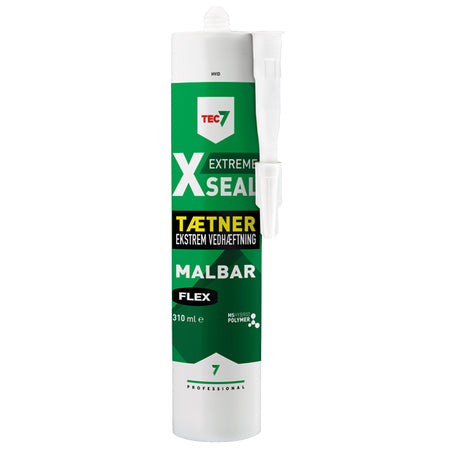 Tec7 X-Seal flex fugemasse i hvid farve, viste i tube.