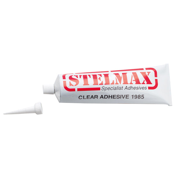 Flexiteek Stelmax 1985 transparent lim i tube med tydelig etikette