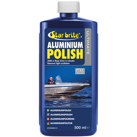 Star Brite, Ultimate Aluminium Polish præsenteret i 500 ml flaske med detalje på etiketten