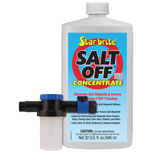 Star Brite Salt Off Protector kit præsenteret foran en båd, klar til brug.