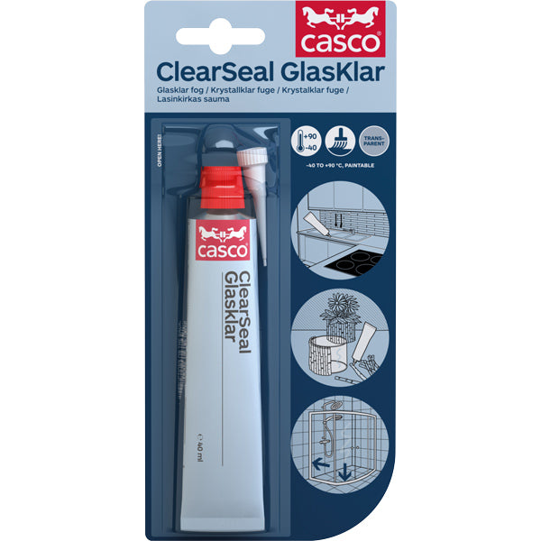 Casco ClearTech mini glasklar tube set foran, klar fugemasse til bådprojekter