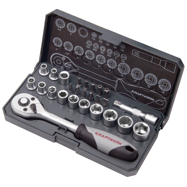 Kraftwerk Topnøglesæt Basic-Line med 26 dele i praktisk opbevaringsboks