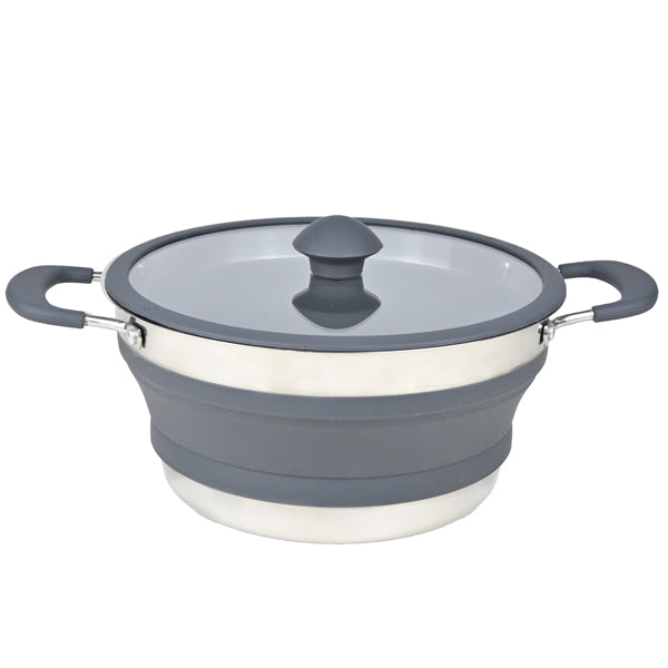 1852, Gryde foldbar 3L Rustfrit stål silikone 26 x 36,5 x H 12,6 cm