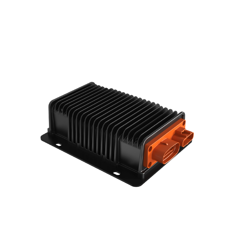 Epropulsion DC-DC converter set forfra med tilslutninger synlige.