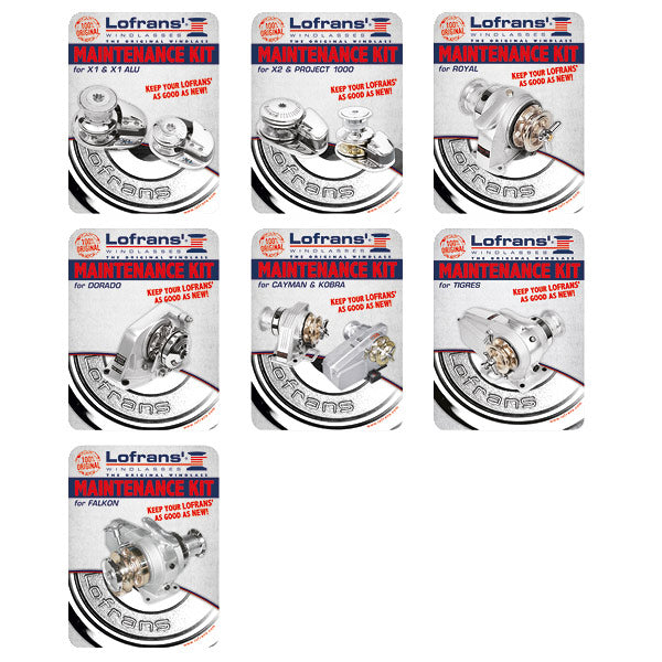 Lofrans vedligeholdelsekit i brug på en båd, monteret på ankerspil