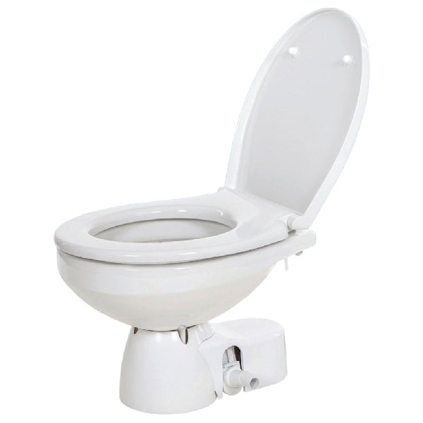 Jabsco toilet i brug på båd med afslappet atmosfære