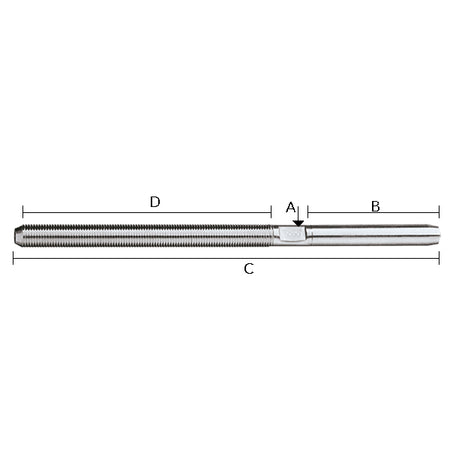 Detalje af Ronstan gevindterminal med 3/8" gevind