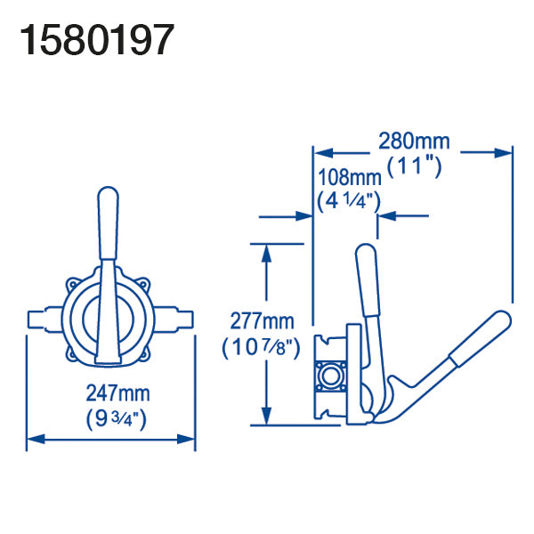 Sidevinkel af Whale lænsepumpe Urchin bp 9005