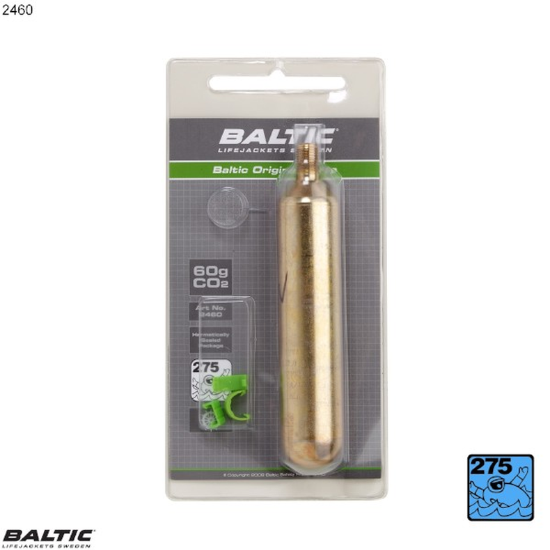 BALTIC, 60g CO2-cilinder met clips - 2460 Str. 60g